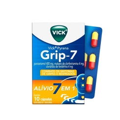 Vick Pyrena Grip–7 400mg + 4mg + 4mg  10 Cápsulas Duras -P&G
