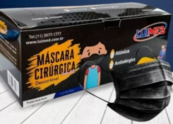 Mascara Cirurgica Infantil Descartável Preta 50Unidades
