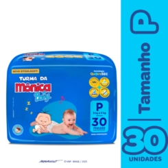 Fralda Turma Da Mônica Baby P Pacote 30Un