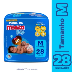 Fralda Turma Da Mônica Baby M Pacote 28Un