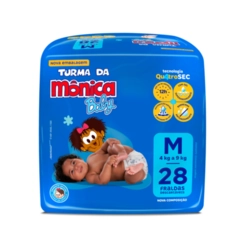 Fralda Turma Da Mônica Baby M Pacote 28Un