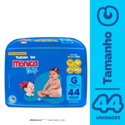 Fralda Descartável Turma Da Mônica Baby G Pacote 44 Unidades