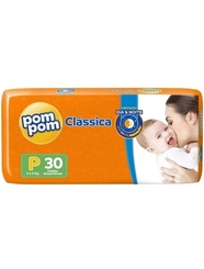 Fralda pom pom classica jumbo P com 30 unidades