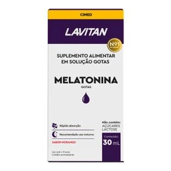 Melatonina Morango Lavitan 30ml Solução Gotas