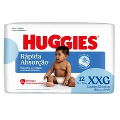Fralda Huggies Rápida Absorção XXG 12 Unidades