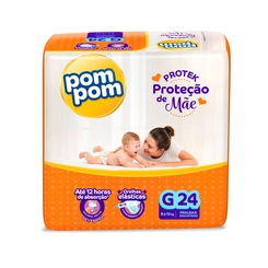 Fralda Infantil Derma Protek G Pom Pom 24Un