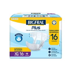 Fralda Bigfral Derma Plus Reg XG 16 Unidades