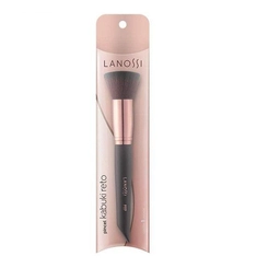 Pincel para Maquiagem Kabuki Reto cor Rosa e Preto - LANOSSI