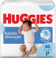 Fralda Huggies Rápida Absorção P 46 unidades