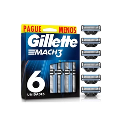 Gillette Mach3 Carga Barbear 6 Unidades