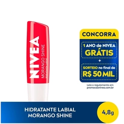 Hidratante Labial Morango Shine Nivea Blister 4,8g