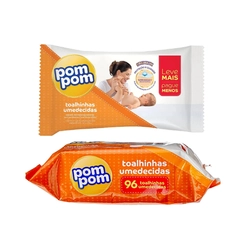 Toalha Umedecida Suave Pacote com 96 Unidades - POM POM