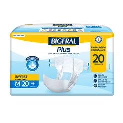 Fralda Descartável Geriátrica Bigfral Regular Plus M com 20