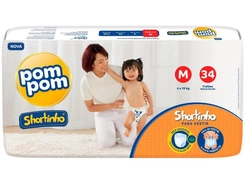 Fralda Infantil Shortinho M 34 Unidades - POMPOM