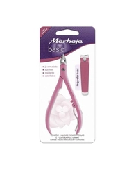 Kit Alicate Cuticulas E Cortador Merheje Rosa