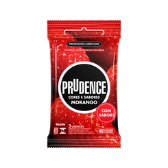 Preservativo Prudence Cores E Sabores Morango 3Un