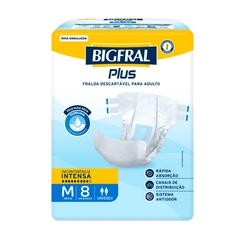 Fralda Descartável Adulto Regular Plus M Bigfral 8 Unidades
