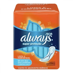 Absorvente sem Abas Seca Always Pequeno Pacote 8 Unidades