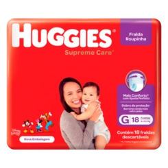 Fralda Huggies Supreme Care G - Roupinha - 18 unidades