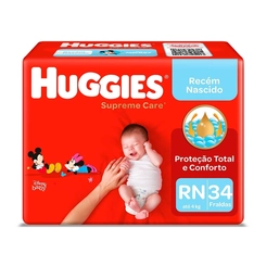 Fralda Huggies Supreme Care RN 34 Unidades