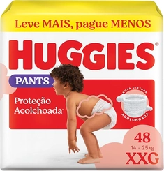 Fralda Huggies Proteção Acolchoada XXG 48 Unidades