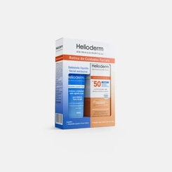 KIT HELIODERM PROTETOR FACIAL FPS50 COM COR+SABONETE LIQUIDO