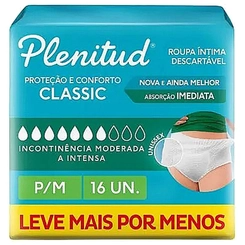 Roupa Intima Plenitude Classica P/M 16Unidades