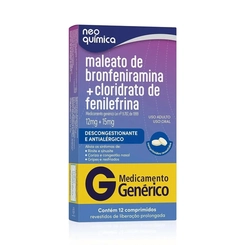 Bronfeniramina+Fenilefrina 12 Comprimidos - NEO QUIMICA
