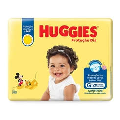 Fralda Huggies Proteção Dia Jumbo G 28 unidades