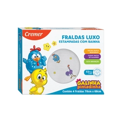 Fralda Luxo Bainha Galinha Pintadinha 4 Unidades - CREMER