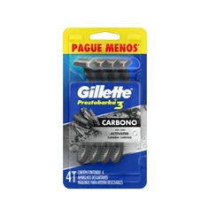APARELHO DE BARBEAR GILLETTE PRESTOS3 CARVAO ATIVADO 4UN