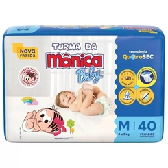 FRALDA TURMA DA MONICA BABY ECONOMICA M 40UN