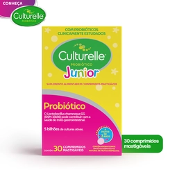 Culturelle Junior Probiótico 30 Comprimidos Mastigáveis sabor Frutas Vermelhas