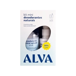 Kit Desodorante Natural Mini Alva Unissex Cristal Stick 60gr + Deo Spray Lavanda 30ml
