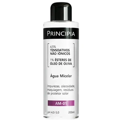 Água Micelar 4,5% Tensoativos Não Iônicos + 1% Ésteres de Óleo de Oliva Principia Skincare AM-01 com