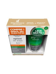 Kit Episol 1 Protetor Solar Sec Aqua FPS60 40ml + Gel de Limpeza Suave Glycare Control 60g