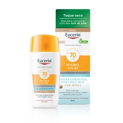 Protetor Solar Facial Eucerin Sun Hydro Fluid Cor Média FPS70 com 50ml