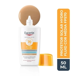 Protetor Solar Facial Eucerin Sun Hydro Fluid Cor Média FPS70 com 50ml