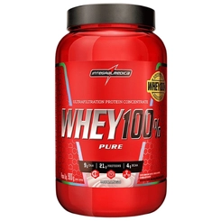 Whey 100% Pure Morango 900G Integralmédica