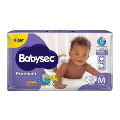 Fralda Babysec Premium Hiper M 68 Unidades – Babysec