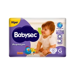Fralda Babysec Premium Hiper G 60 Unidades – Babysec