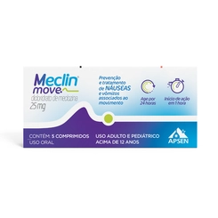 Meclin Move 25mg Com 5 Comprimidos – Apsen