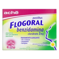 Flogoral Garganta Sabor Cereja 12 Pastilhas
