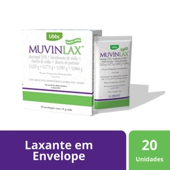 MUVINLAX MACROGOL 3350 + BICARBONATO DE SÓDIO + CLORETO DE SÓDIO+ CLORETO DE POTÁSSIO PÓ 20 ENVELOPES DE 14G CADA