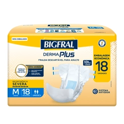 Fralda Descartável Para Adulto Derma Plus M Bigfral 18Un