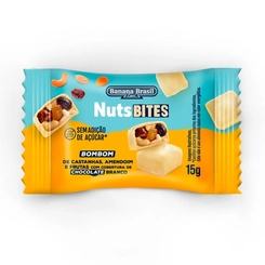 BOMBOM NUTS BITES FRUTAS/CHOC BRANCO 15G