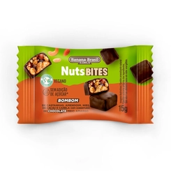BOMBOM NUTSBITES VEGANO S/AÇÚCAR CHOCOLATE MEIO AMARGO 15G