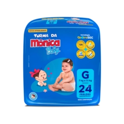 Fraldas Descartáveis Tamanho G Turma Da Mônica Baby 24Un