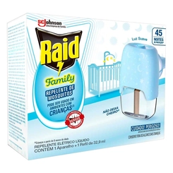 Repelente Raid Elétrico Family 45 Noites Refil 32,9ml