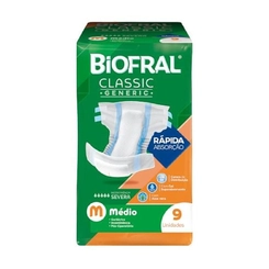 Fralda Geriátrica Biofral Classic Generic M c/ 9 Unidades